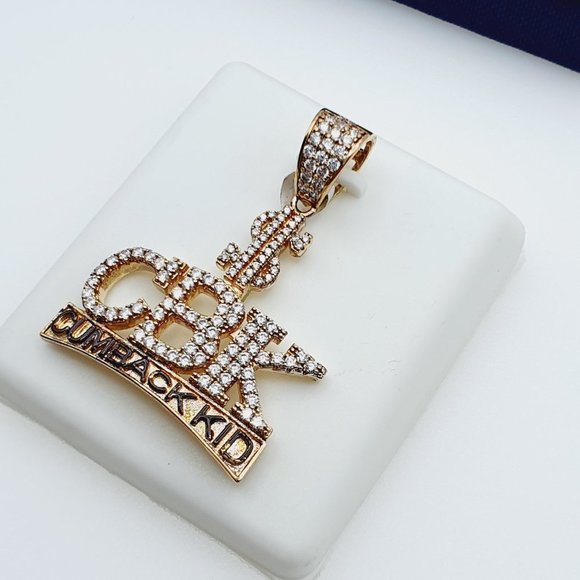 "14K Gold Plated Cubic Zircon Pendant, INUS1BR223 - Picture 7 of 9